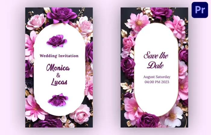 Elegant 3D Floral Wedding Invite Instagram Story